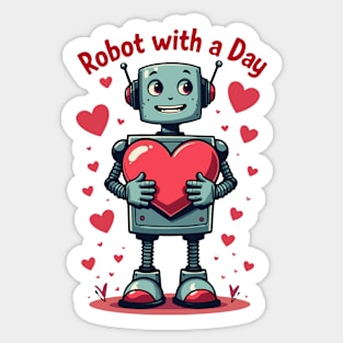 Robot with a Heart Sticker